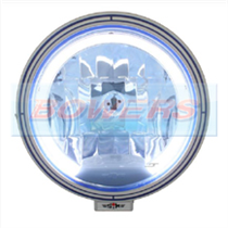 Sim 3227 12v/24v 9" Round Spot/Driving Lamp/Light With Blue Lens & Angel Eye LED Side/Position Light
